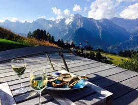 Terrasse mit Alpenblick