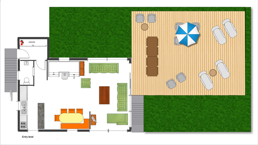 Plattegrond met tuin